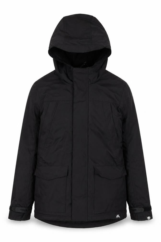 No Fear Boys Black Mid-Length Hooded Jacket 11-12 Years