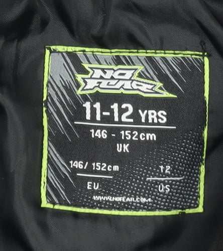 No Fear Boys Black Mid-Length Hooded Jacket 11-12 Years