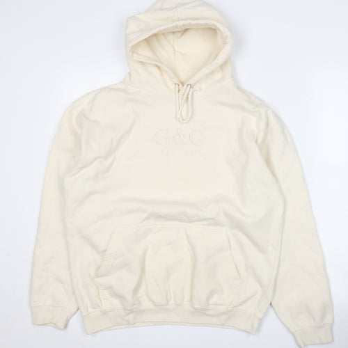G&G Men's Ivory Hoodie - Medium, Pullover