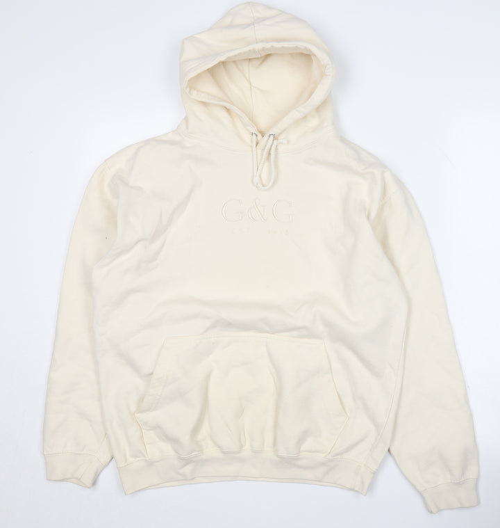 G&G Men's Ivory Hoodie - Medium, Pullover