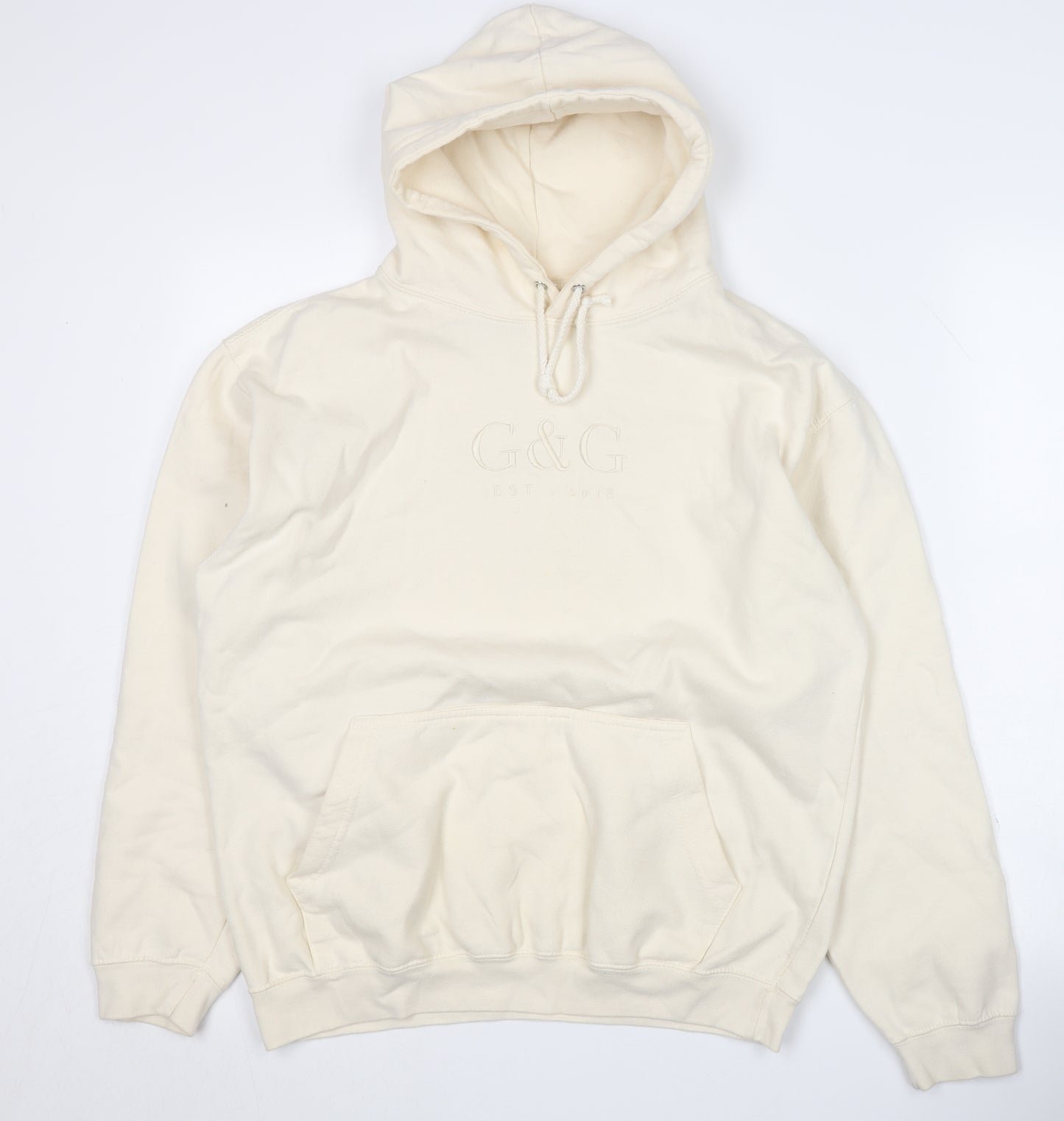 G&G Men's Ivory Hoodie - Medium, Pullover
