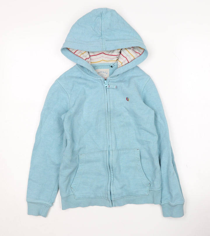 FatFace Girls Blue Full Zip Hoodie 9-10 Years