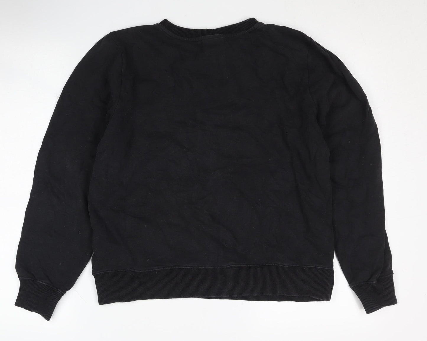Champion Black Logo Pullover Sweatshirt S Unisex