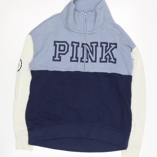 Victoria's Secret Women's Blue XS Colourblock Hoodie