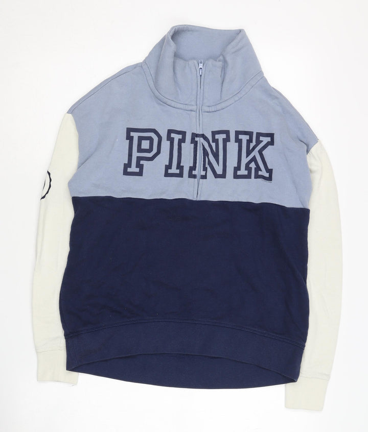 Victoria's Secret Women's Blue XS Colourblock Hoodie
