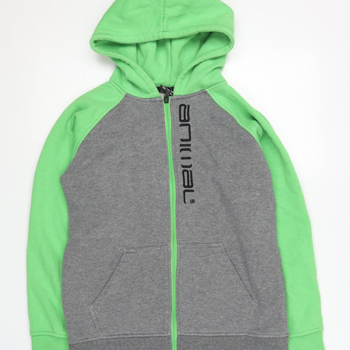 Animal Boys Green Grey Full Zip Hoodie 11-12 Years