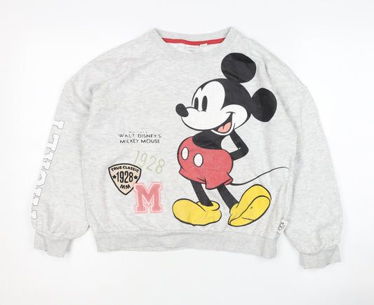 Front view of Marks & Spencer unisex kids grey pullover sweatshirt 10-11y
