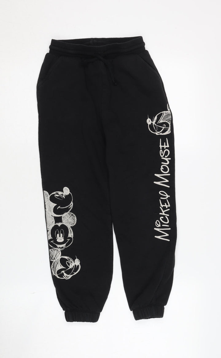 Disney at George Girls Black Jogger Trousers 8-9 Years