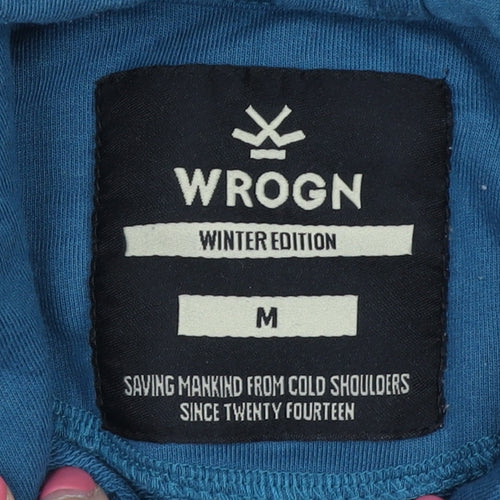 WROGN Men's Blue Pullover Hoodie, Size M