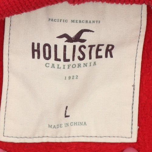 Hollister Red Womens Pullover Hoodie L