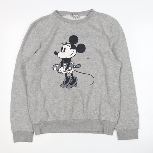 Disney Women's Grey S Pullover Crew Neck Sweatshirt