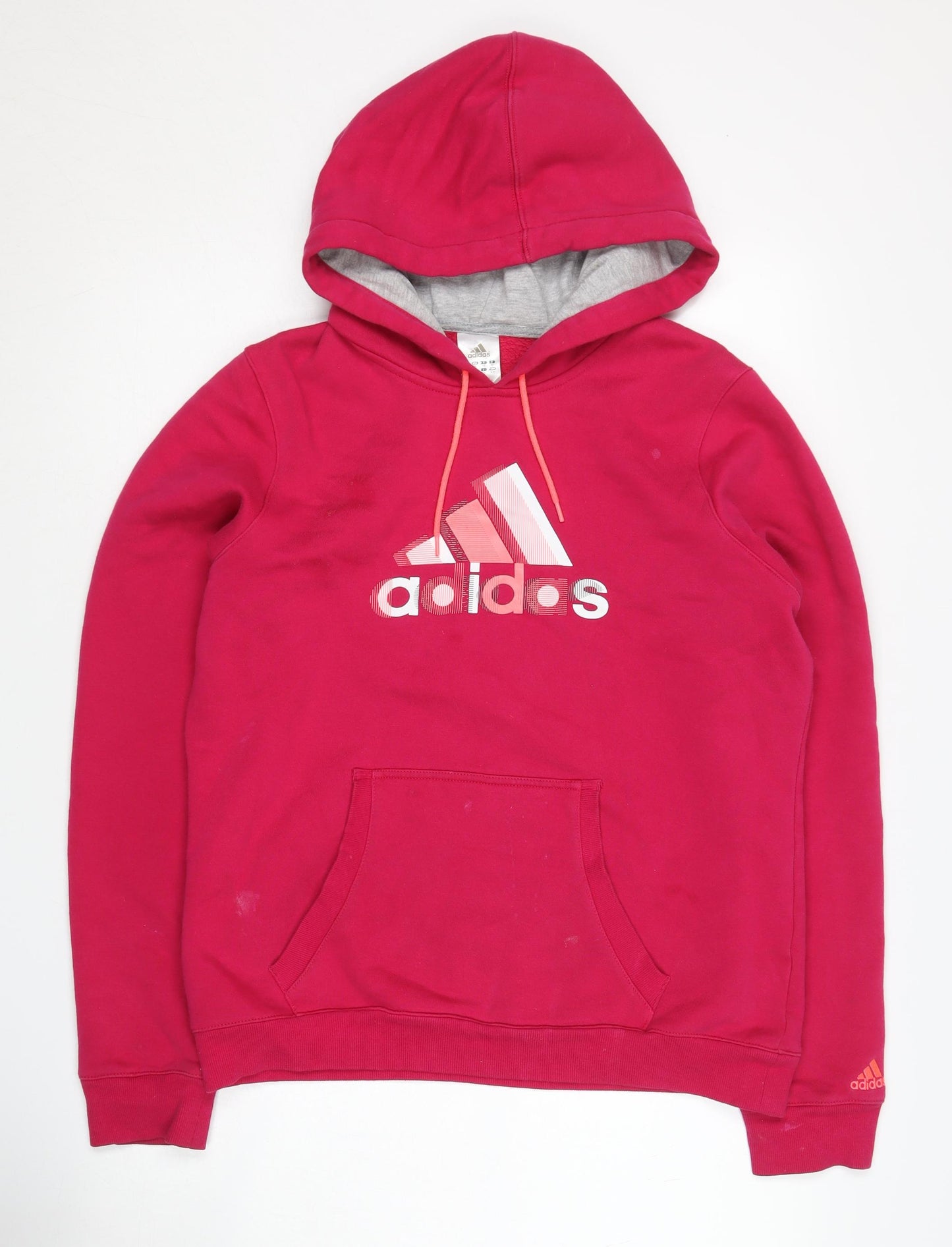Adidas Women's Red Pullover Hoodie, Size 14, Logo Accent