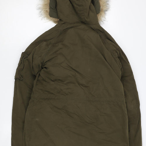 Fat Face Women's Green Hooded Parka Size 10 Regular
