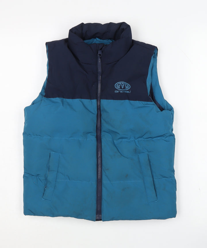 Animal Boys Blue Sleeveless Jacket 7-8 Years with Zip