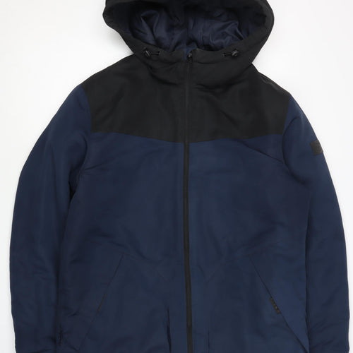 Jack & Jones Men's Blue Puffer Jacket M, Hooded, Casual