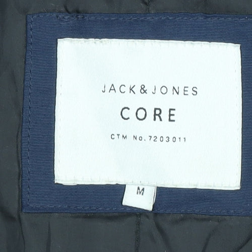 Jack & Jones Men's Blue Puffer Jacket M, Hooded, Casual
