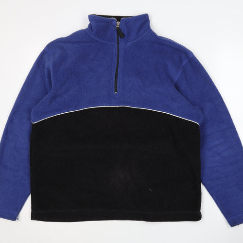 GAP Men's Blue/Black Fleece Pullover Sweatshirt XS