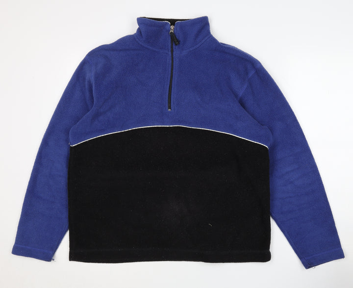 GAP Men's Blue/Black Fleece Pullover Sweatshirt XS
