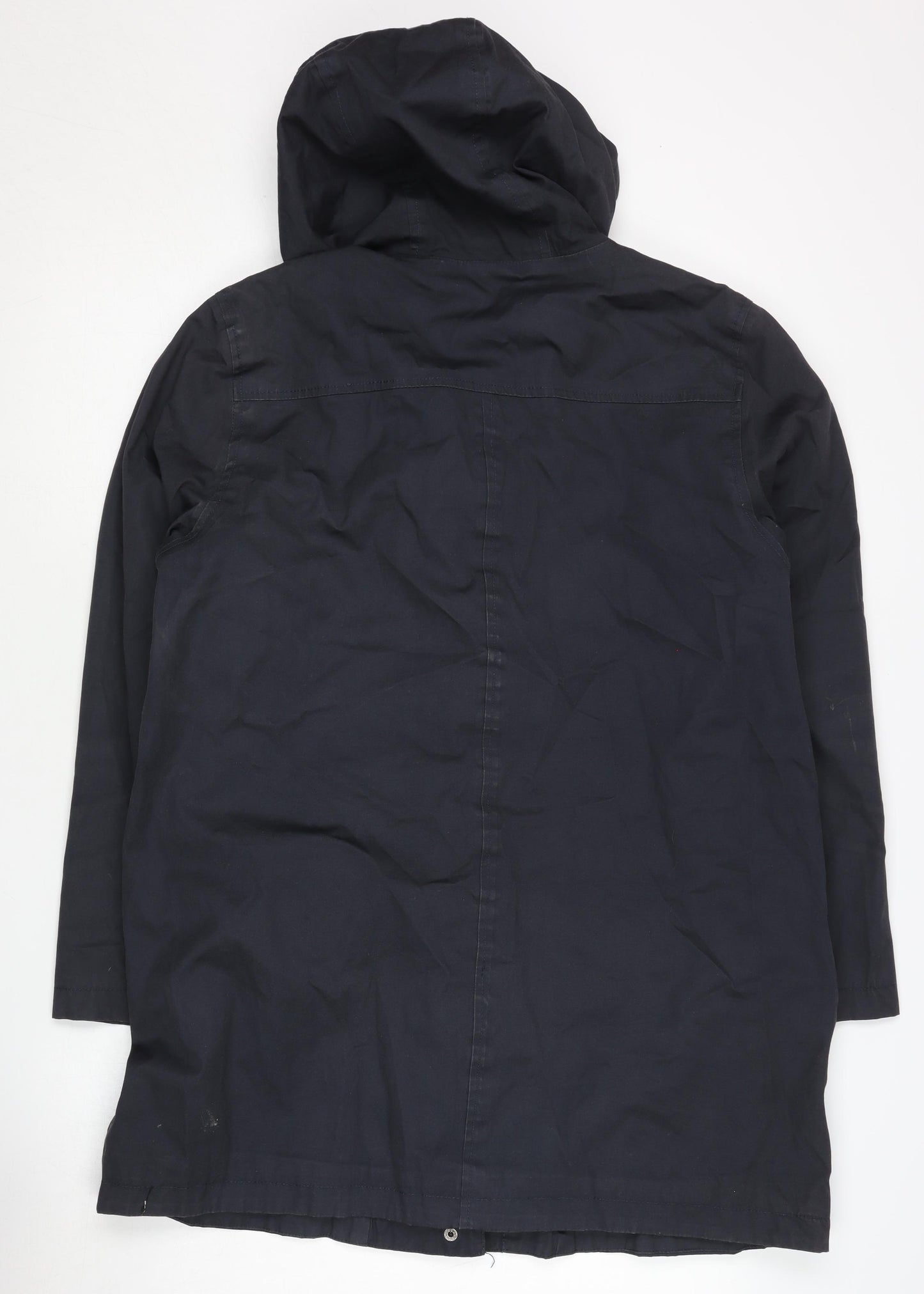 Rain Women's Black Hooded Toggle Rain Coat Size 16