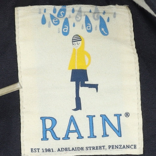 Rain Women's Black Hooded Toggle Rain Coat Size 16