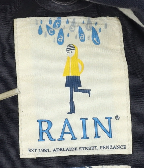 Rain Women's Black Hooded Toggle Rain Coat Size 16