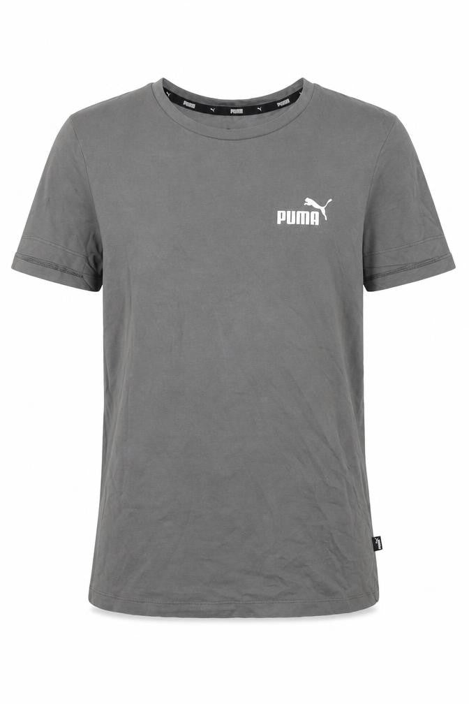 Front view of Puma Men's Grey Crew Neck T-Shirt, size S