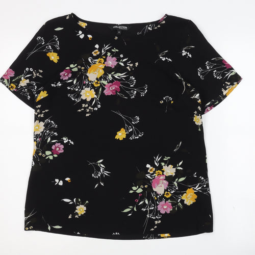 Debenhams Women's Black Floral Blouse Size 10