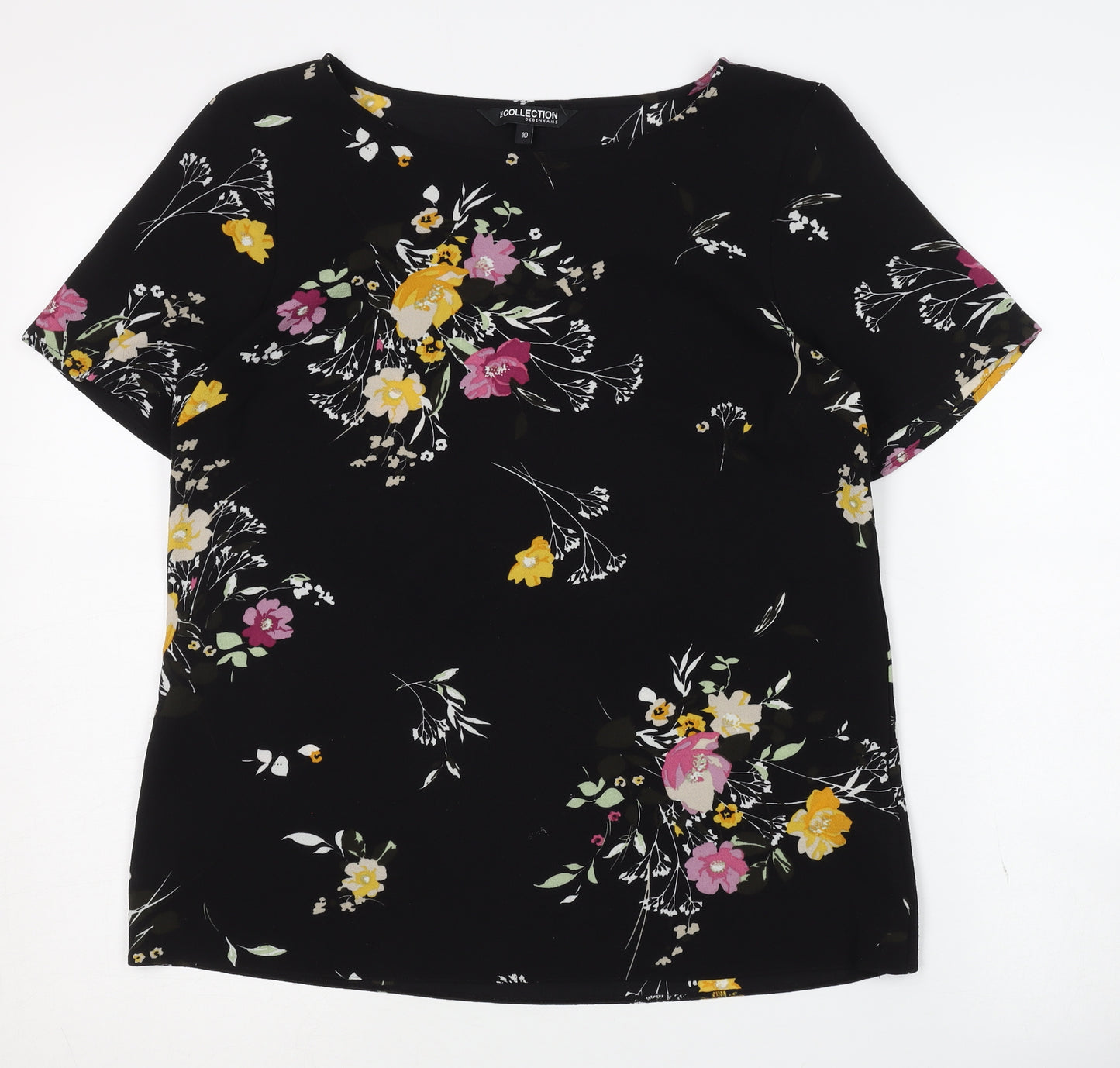 Debenhams Women's Black Floral Blouse Size 10
