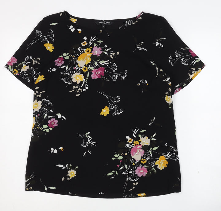 Debenhams Women's Black Floral Blouse Size 10