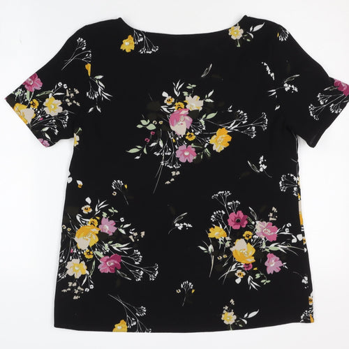 Debenhams Women's Black Floral Blouse Size 10
