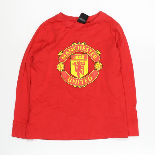 Manchester United Boys Red Long Sleeve T-Shirt 6-7 Years