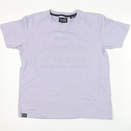 Superdry Unisex Purple T-Shirt Size 10 Regular Fit