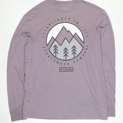 Columbia Unisex Purple Long Sleeve T-Shirt - Small