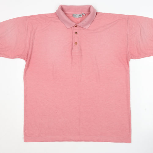 Leshark Men's Pink Polo Shirt L Short Sleeve Casual