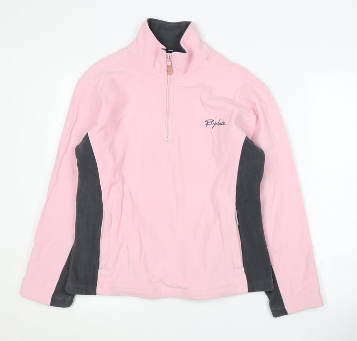 Rydale Women's Pink Fleece Henley Sweatshirt Size M