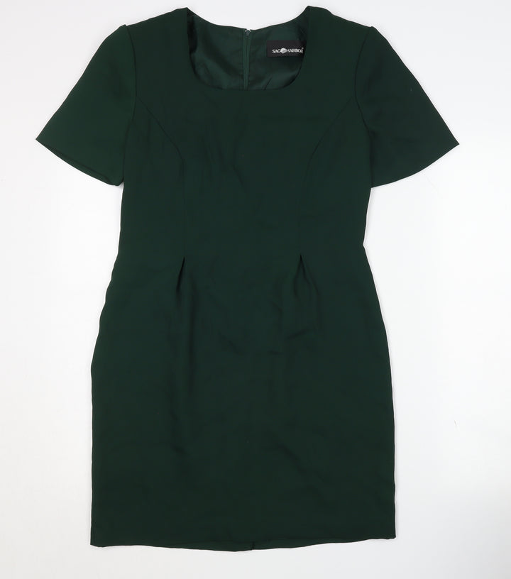Sag Harbor Women's Green Sheath Dress Size 8