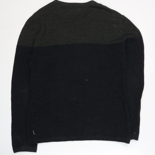 Only & Sons Men's Black Cotton Pullover Jumper Medium