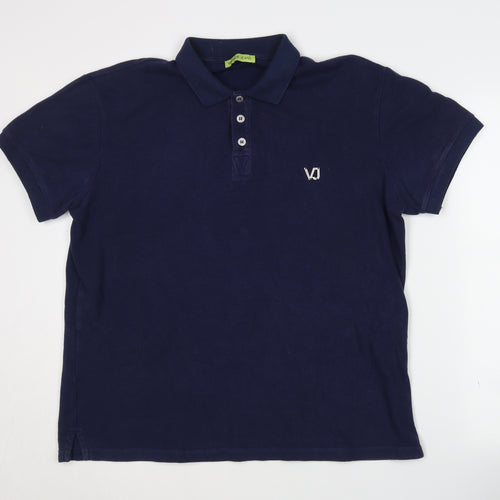 Versace Jeans Men's Blue Polo Shirt L