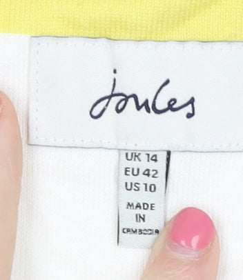 Joules Women’s Yellow Striped T-Shirt Dress Size 14