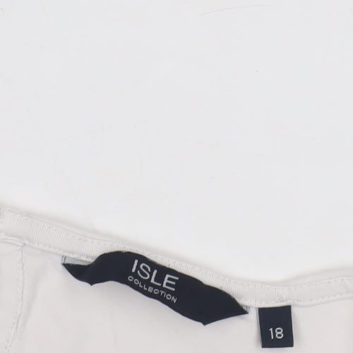 Isle Collection Women's White Blouse 18 Regular Fit
