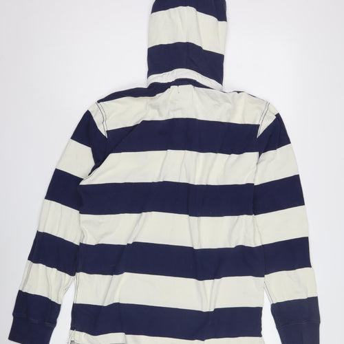 Voi Jeans Men's Blue Striped Pullover Hoodie L