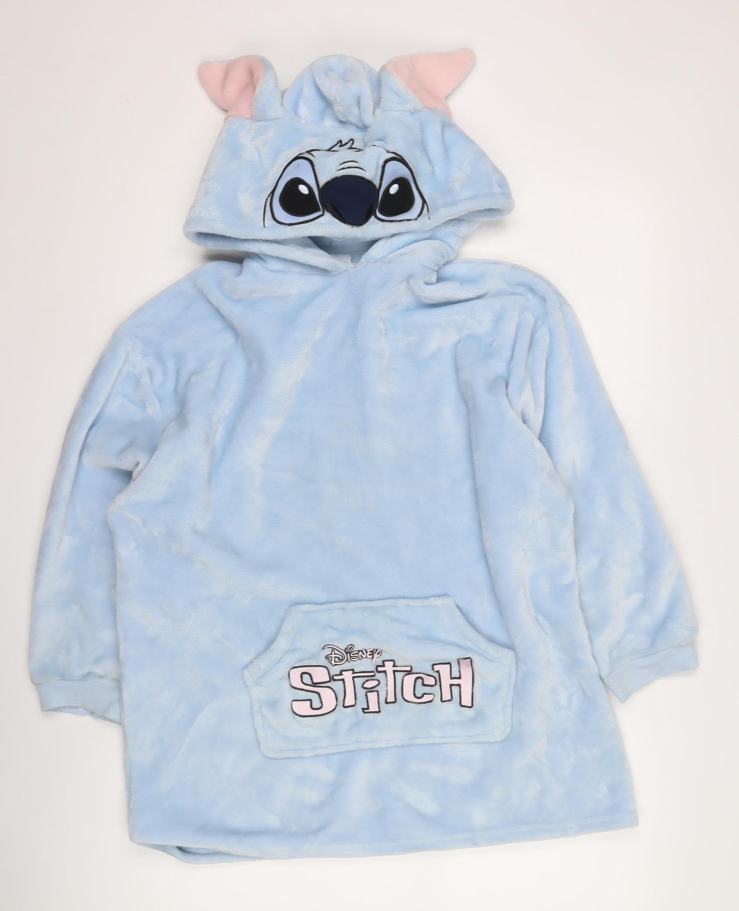 Disney Stitch Blue Fleece Hooded Robe for Teens