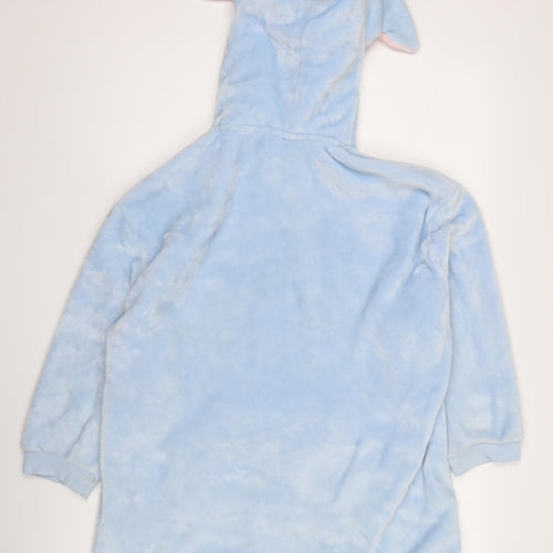 Disney Stitch Blue Fleece Hooded Robe for Teens
