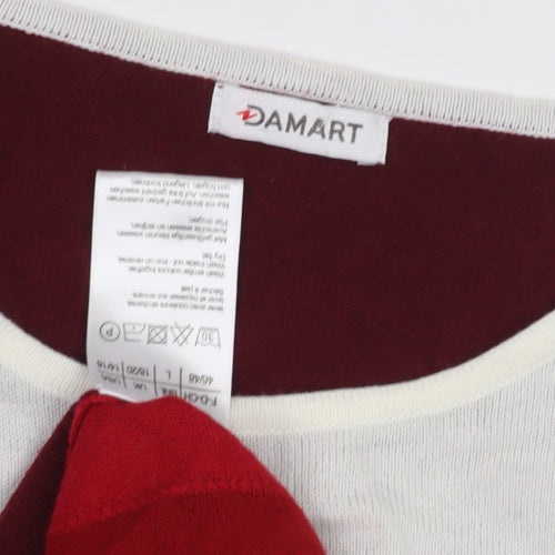 Damart Women's Red Argyle Pullover Jumper, L