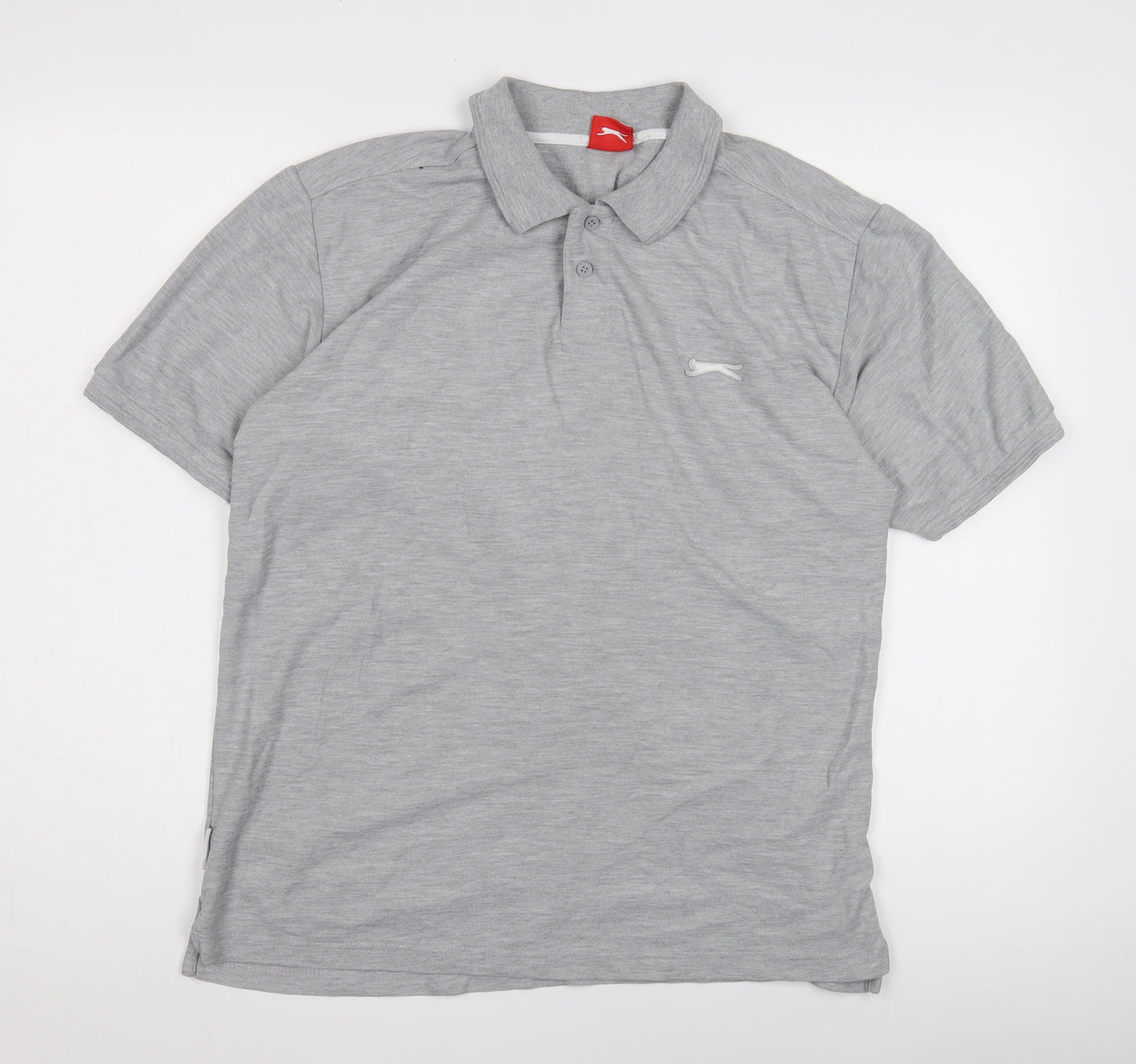Slazenger Men's Grey Polo Shirt L Short Sleeve