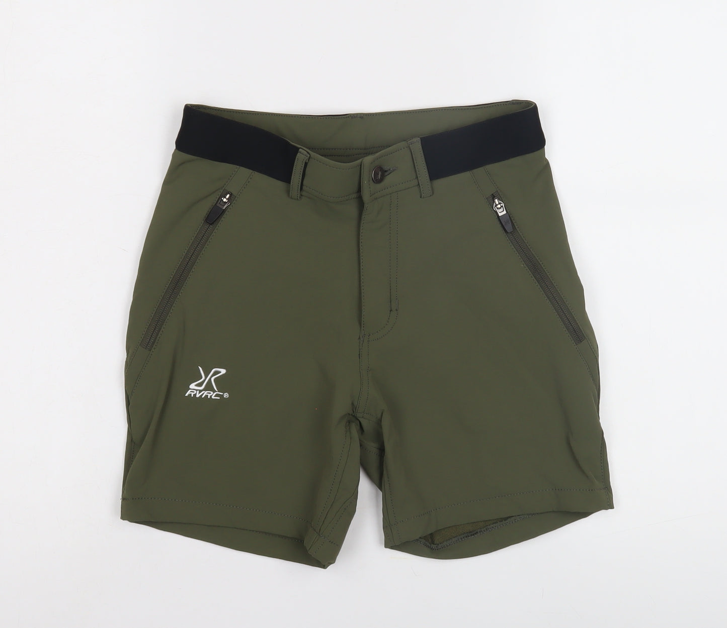 RevolutionRace Green Unisex Shorts, S - Pockets, Zip Design