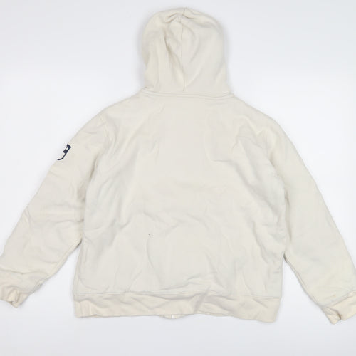 Jasper Conran Boys White Hoodie 13-14 Yrs Logo Full Zip Hooded