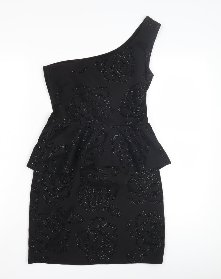 Quiz Women's Black One Shoulder Dress Size 12