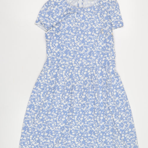 Hobbs Women Blue Floral A-Line Dress Size 10