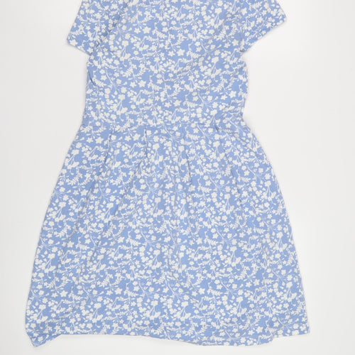 Hobbs Women Blue Floral A-Line Dress Size 10